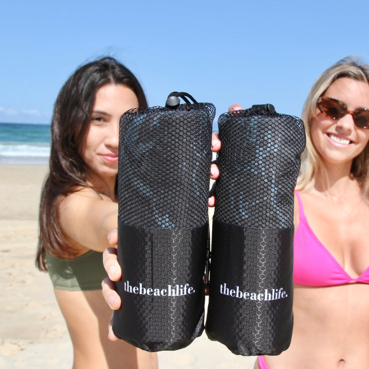 Black Palm Beach Towel