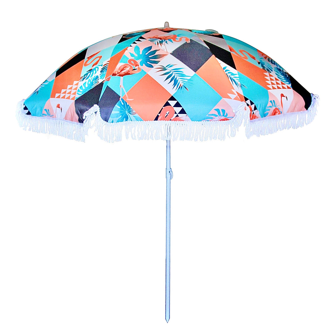 Pink Flamingo Beach Umbrella