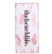Pink Leaf Beach Towel